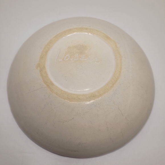 Dan Lasser Vintage Ceramic Stoneware Art Pottery Pasta Bowl Blue Chicken Rooster - Picture 2 of 7